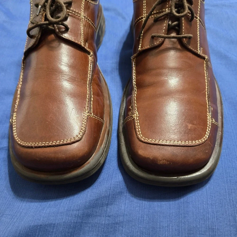 Bottesini Dress Shoes Mens 10 Brown Good Leather Square Toe Lace Up 00584854